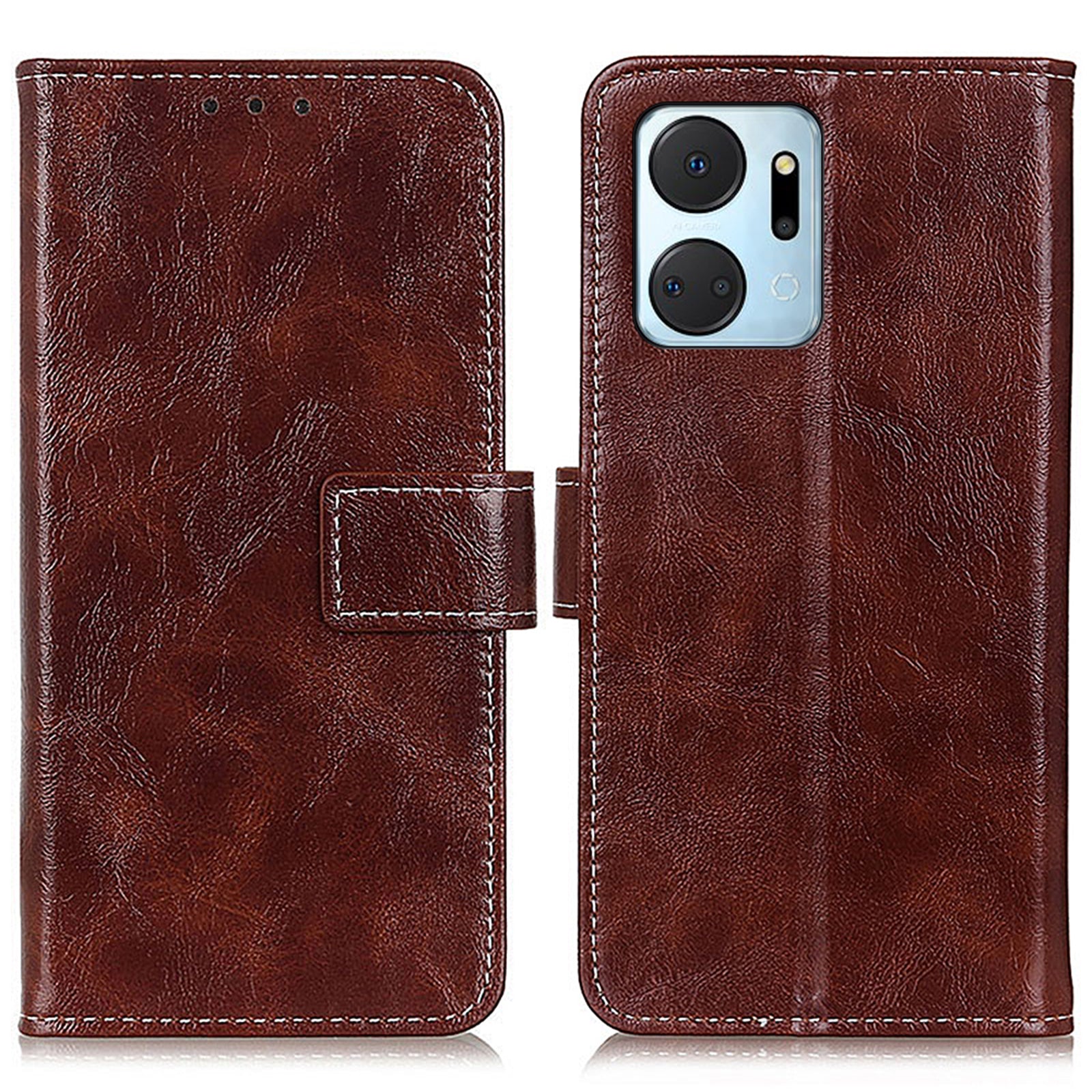 For Honor X7a 5G PU Leather Phone Wallet Case Stand Retro Crazy Horse Texture Phone Cover For Honor X7a 5G PU Leather Phone Wallet Case Stand Retro Crazy Horse Texture Phone Cover